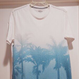 White and Blue Palm Tree T-Shirt by Old Navy Sz M